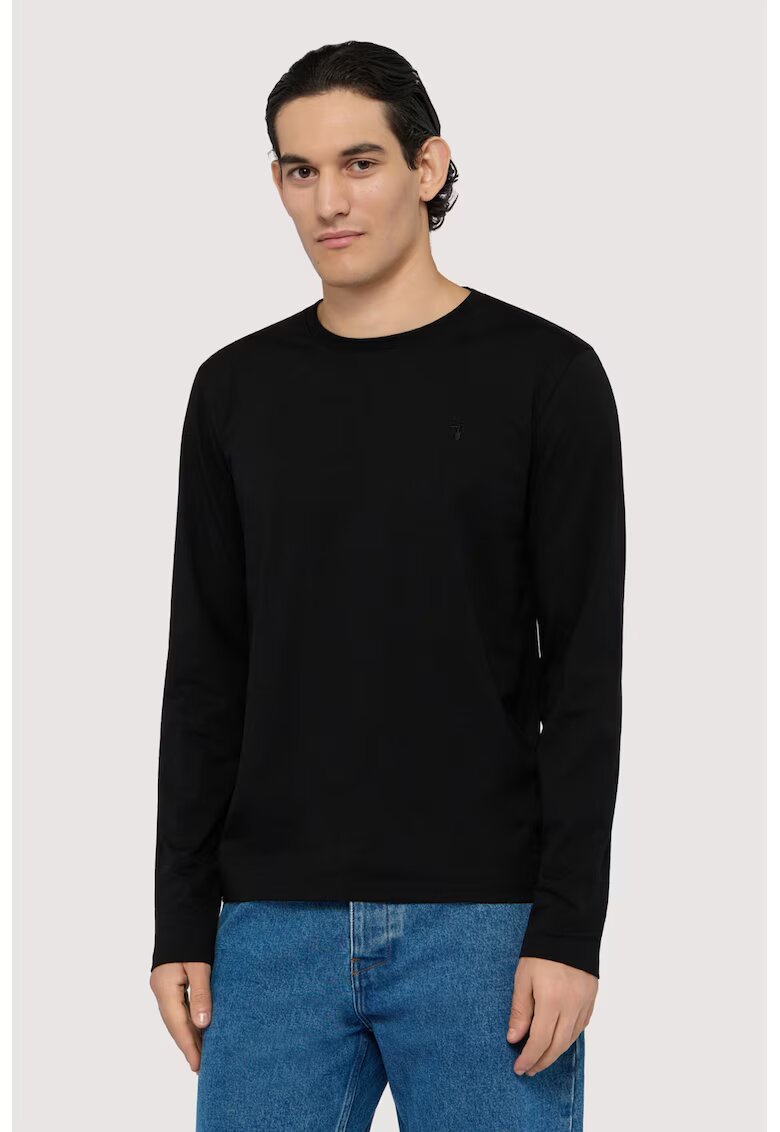 Trussardi Bluza uni cu decolteu la baza gatului - Negru
