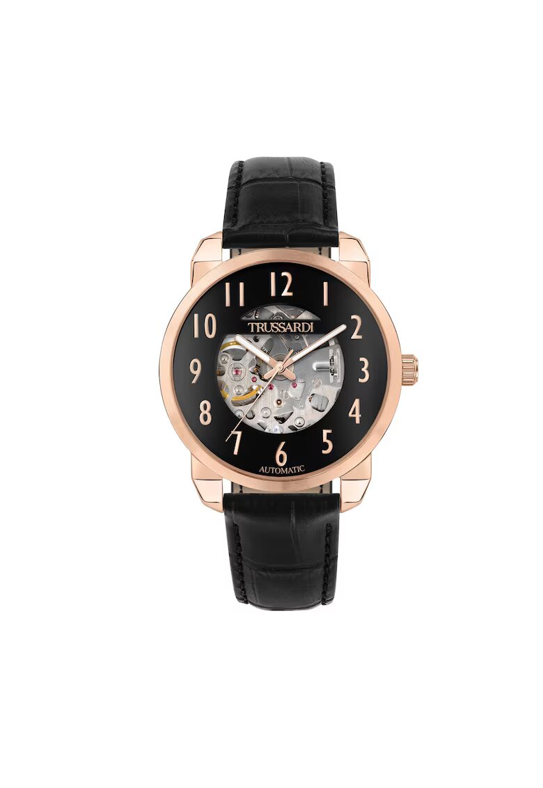 Trussardi Ceas bărbătesc - T-City - mecanism automatic - inox - curea din piele - diametru 40mm