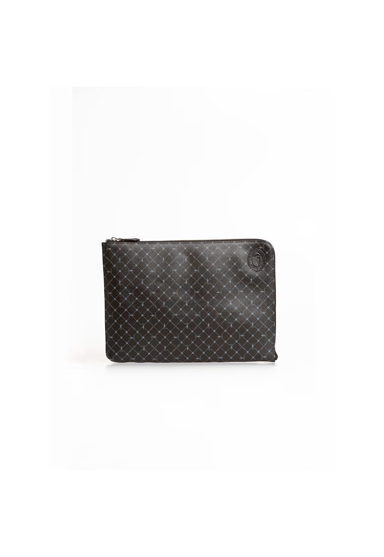 Trussardi Geanta plic de piele cu fermoar - Negru