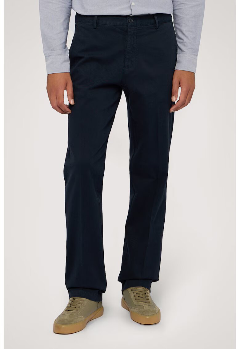 Trussardi Pantaloni regular fit cu talie medie - Albastru inchis