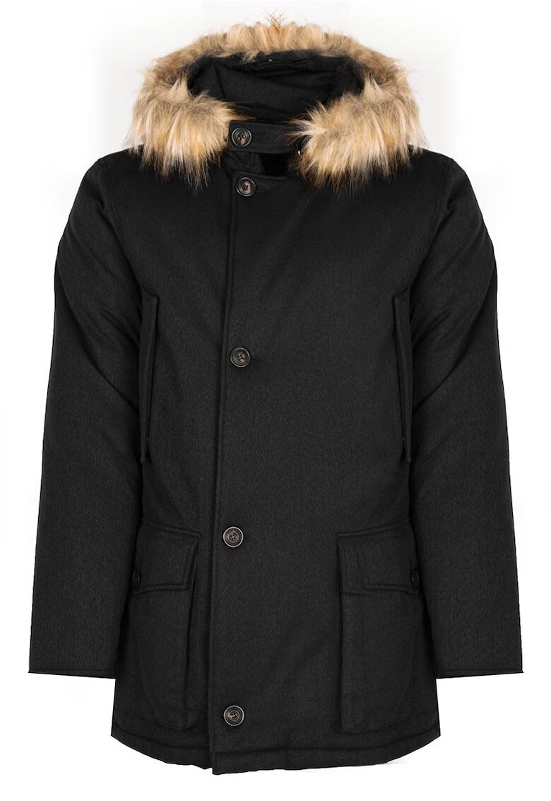 Trussardi Parka cu umplutura de puf natural si gluga -