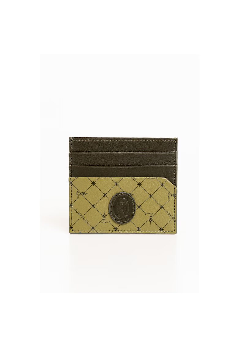 Trussardi Portcart din piele - Verde
