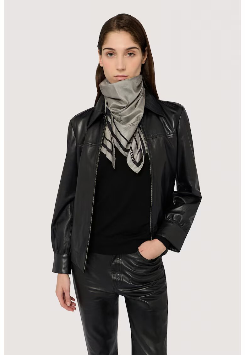 Trussardi Pulover cu decolteu rotund si model uni - Negru