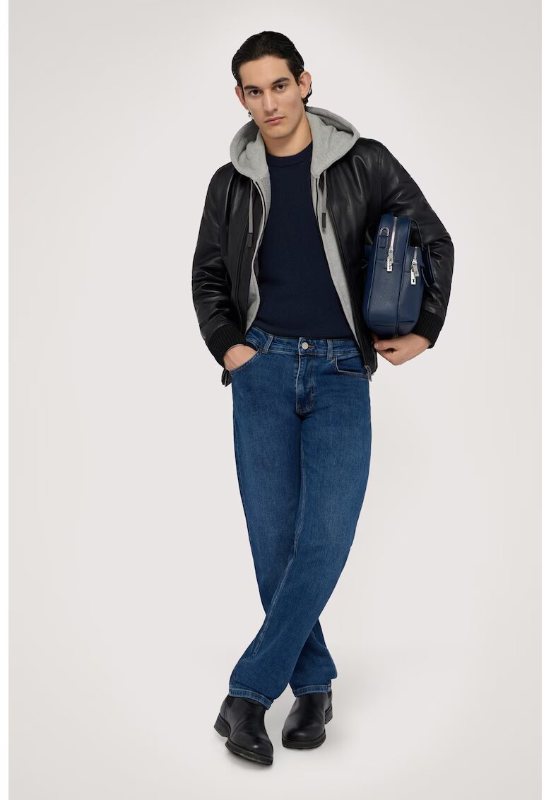 Trussardi Pulover din casmir cu decolteu la baza gatului - Bleumarin