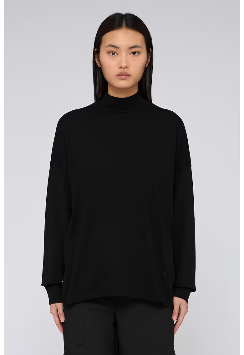 Trussardi Pulover lejer cu guler mediu - Negru