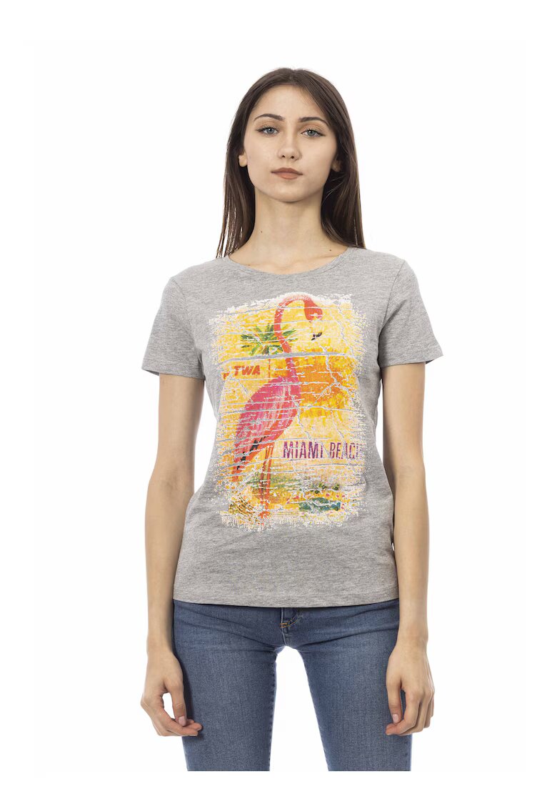 Trussardi Tricou slim-fit cu decolteu rotund - Gri