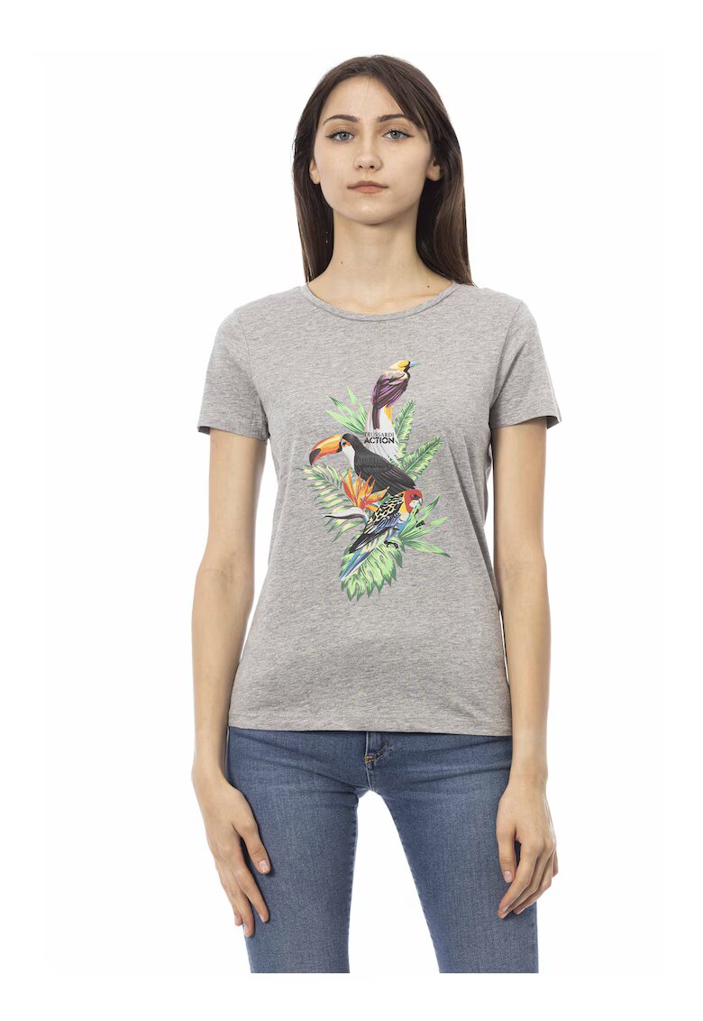 Trussardi Tricou slim fit cu decolteu rotund - Gri