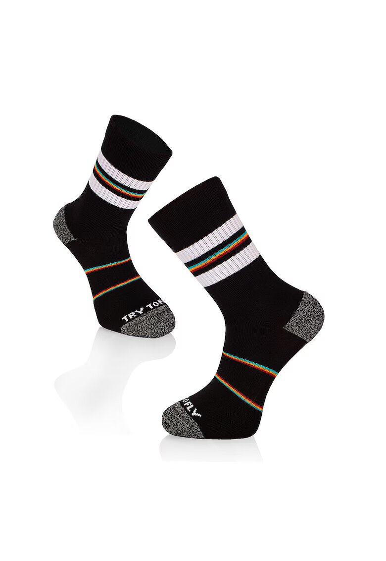 Try To Fly Sosete bumbac Active Lifestyle Socks RINGS Black White