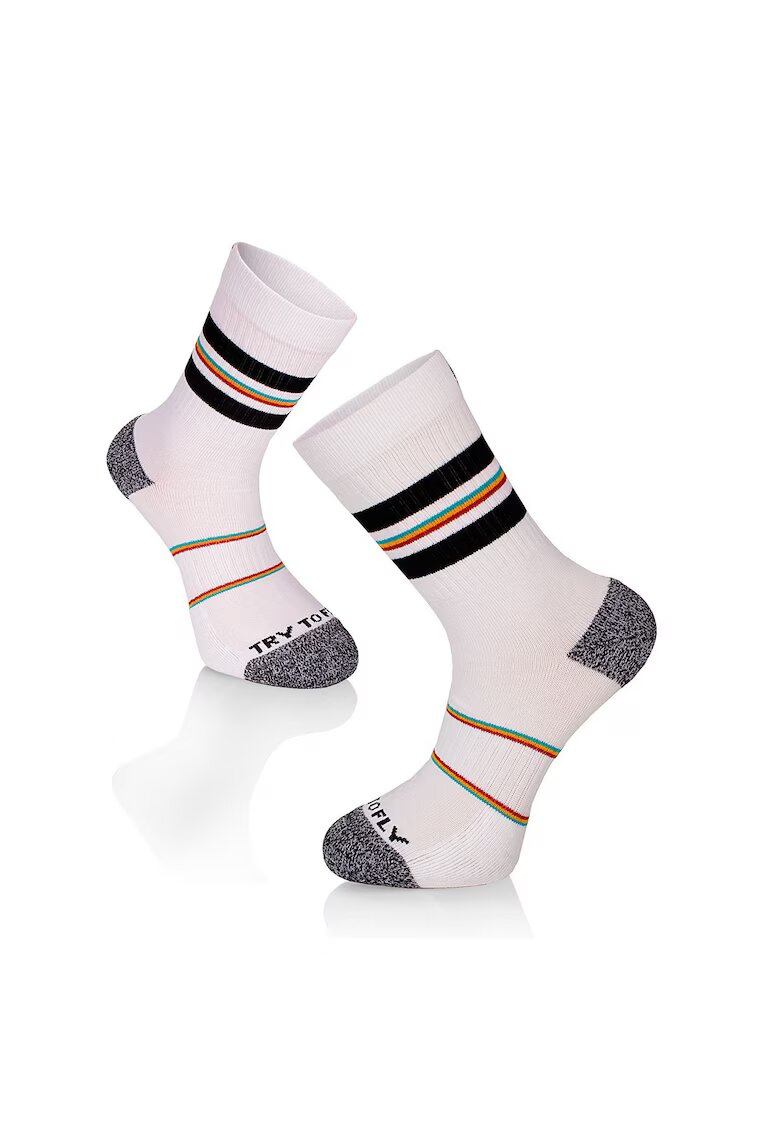 Try To Fly Sosete bumbac Active Lifestyle Socks RINGS White Black