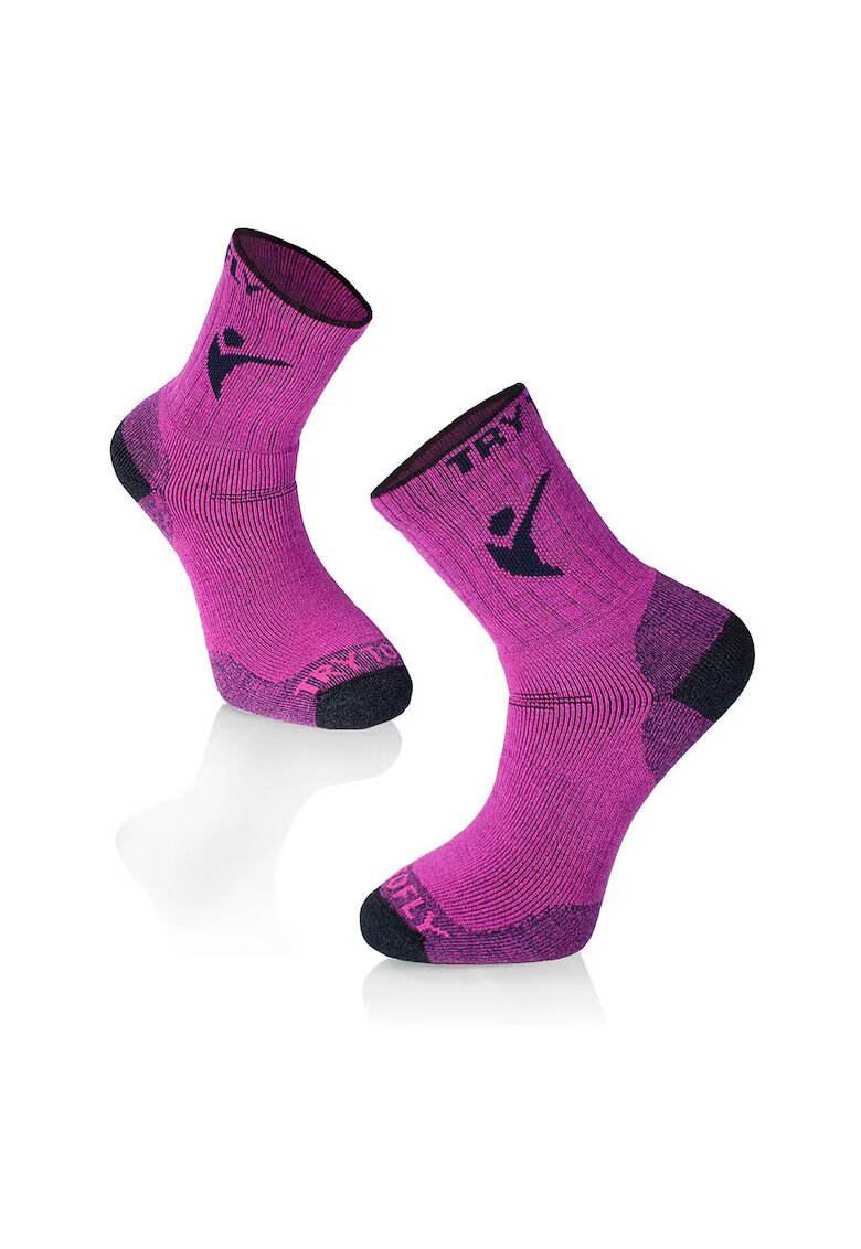 Try To Fly Sosete groase pentru Drumetie din Lana de Merinos Fucsia