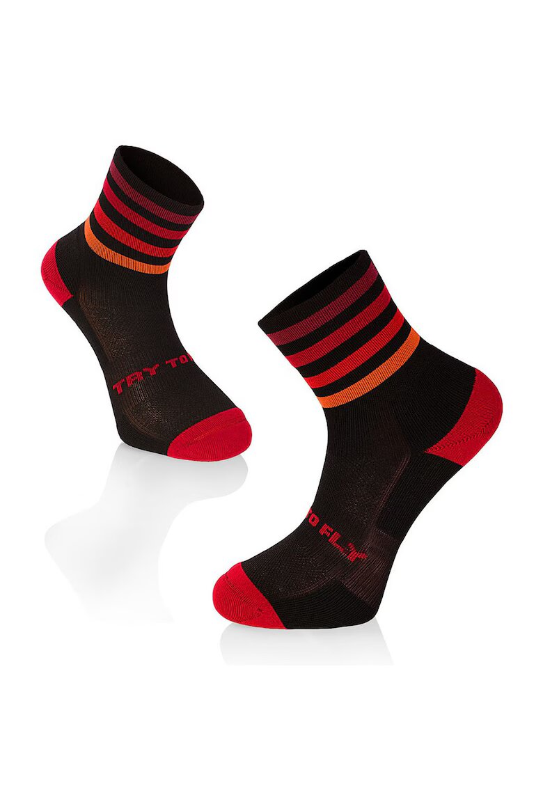 Try To Fly Sosete pentru alergat RUNNING MICROLON SOCKS Negru Rosu