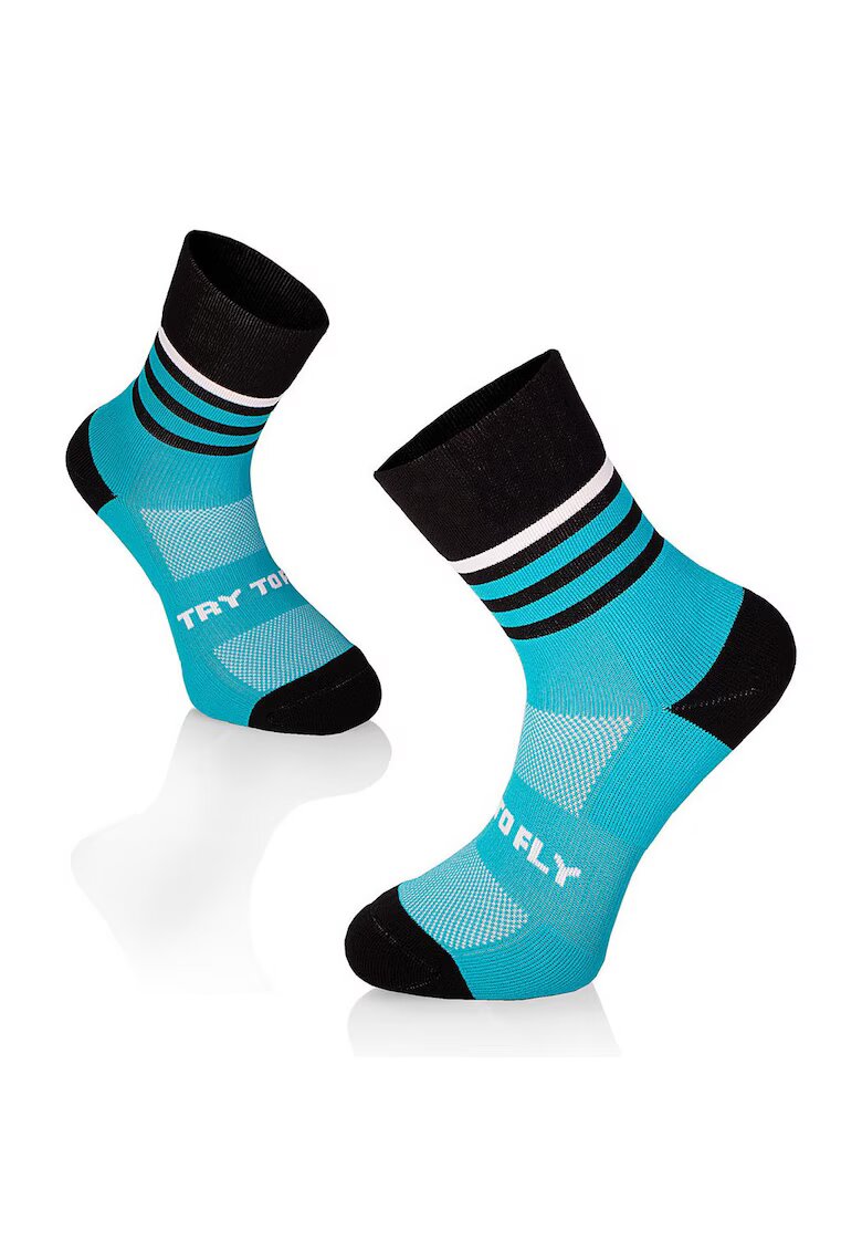 Try To Fly Sosete pentru alergat RUNNING MICROLON SOCKS Turquoise - Black