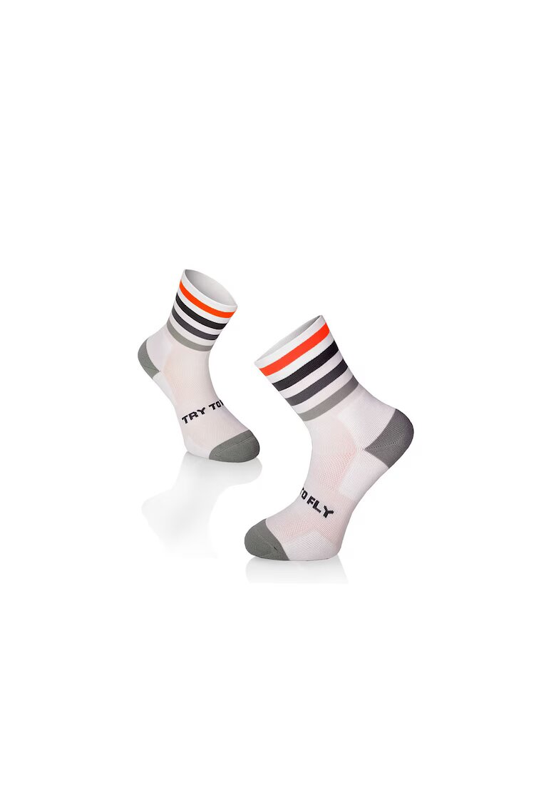 Try To Fly Sosete pentru alergat -RUNNING MICROLON SOCKS White - Gray