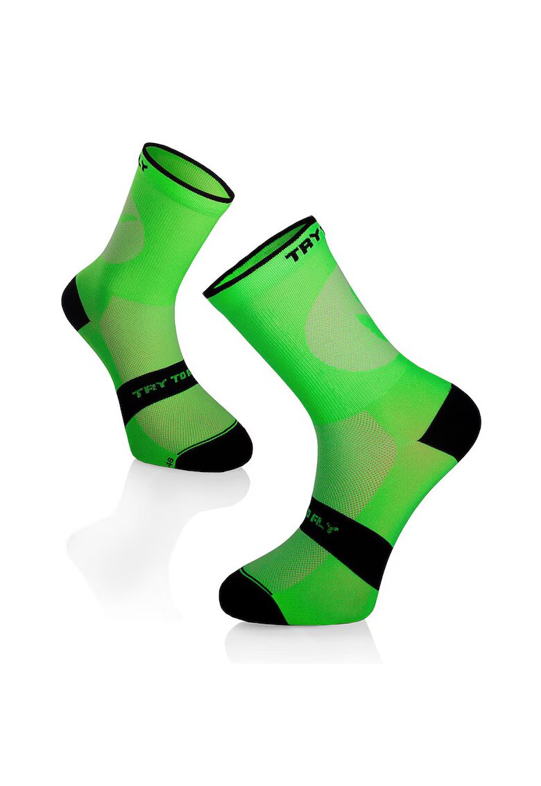Try To Fly Sosete pentru ciclism CYCLING LIGHT SOCKS Verde Fluo