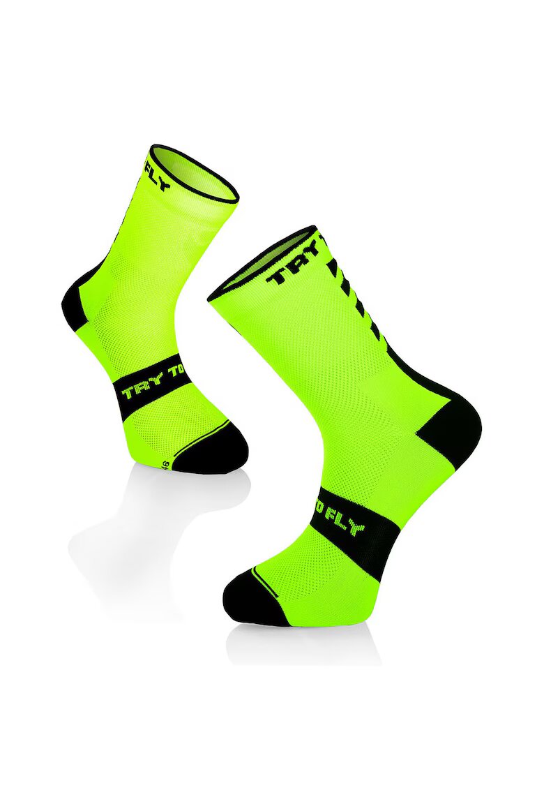 Try To Fly Sosete pentru ciclism CYCLING SOCKS Fluo Yellow