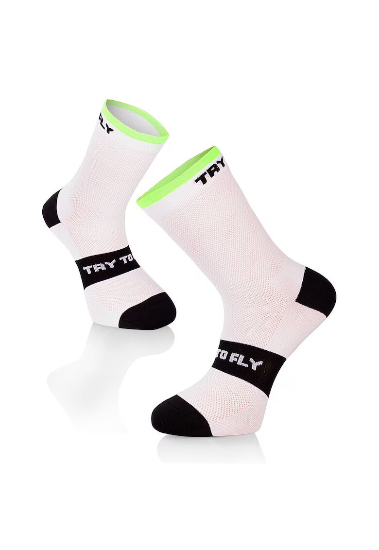 Try To Fly Sosete pentru ciclism SOSETI DE CICLISME Meryl® Skinlife Alb-Negru