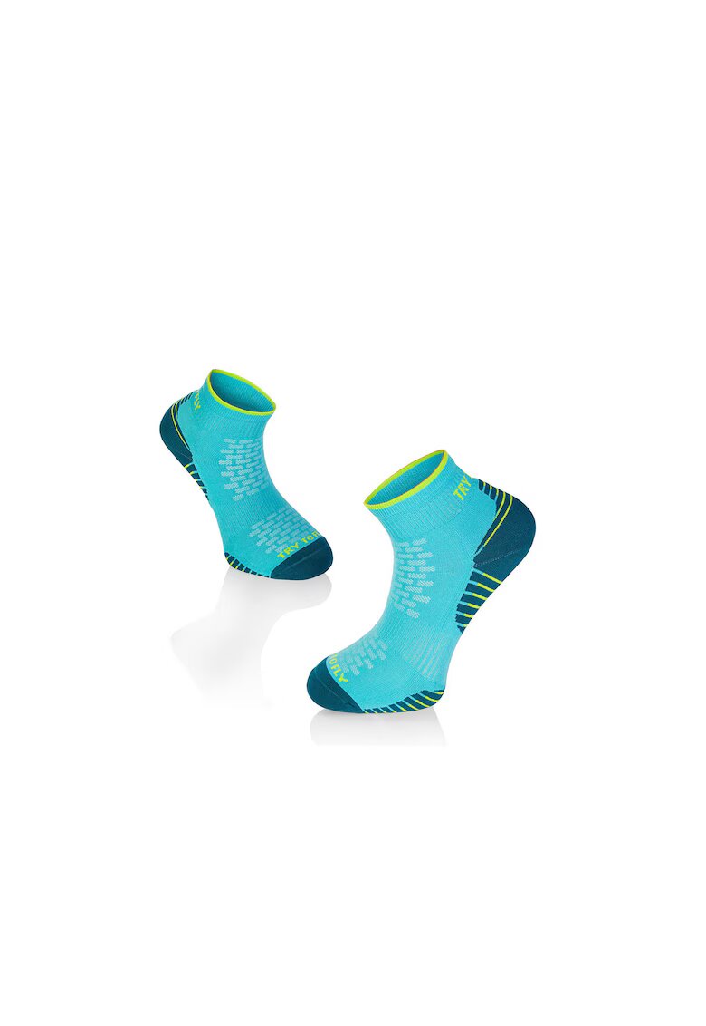 Try To Fly Sosete scurte - pentru alergat din bumbac organic RUNNING ANKLE SOCKS Turquoise