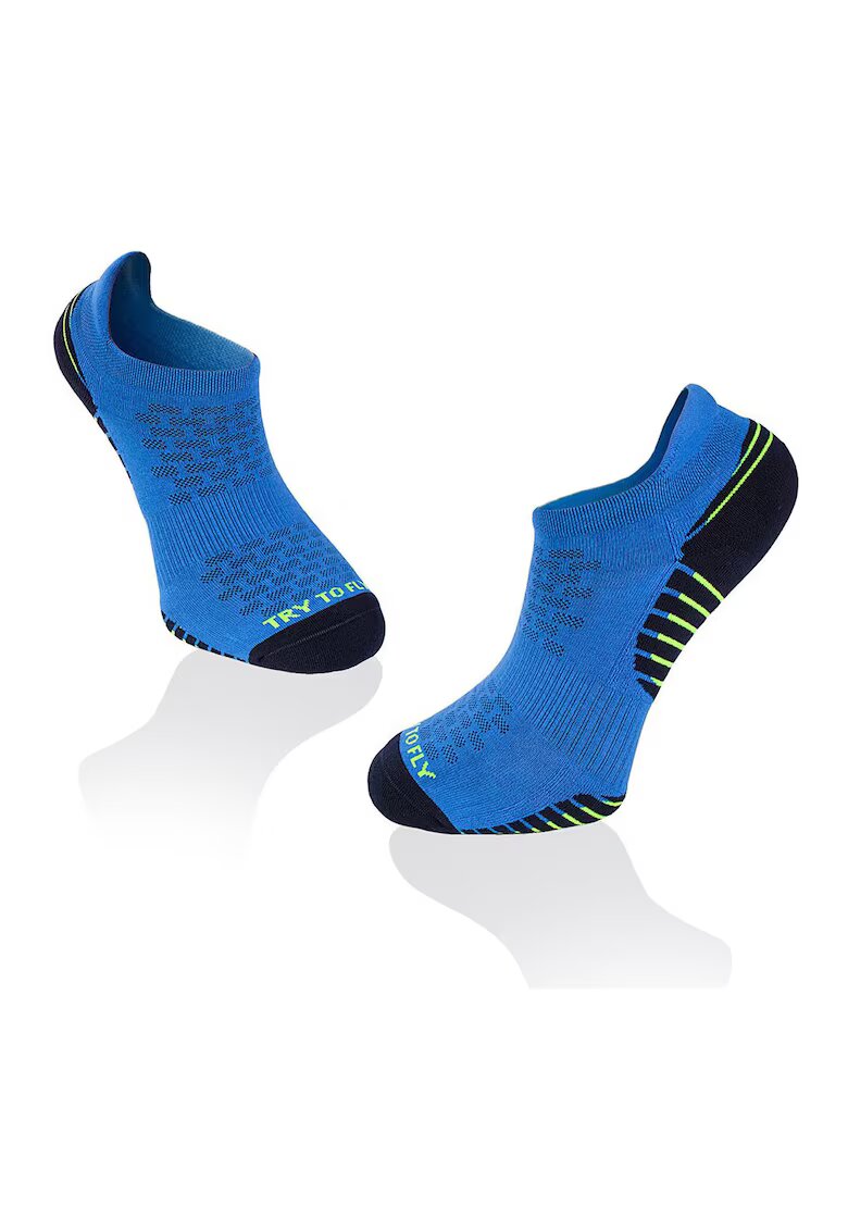 Try To Fly Sosete scurte - pentru alergat din bumbac organic RUNNING SNEAKER SOCKS Blue - Dark blue