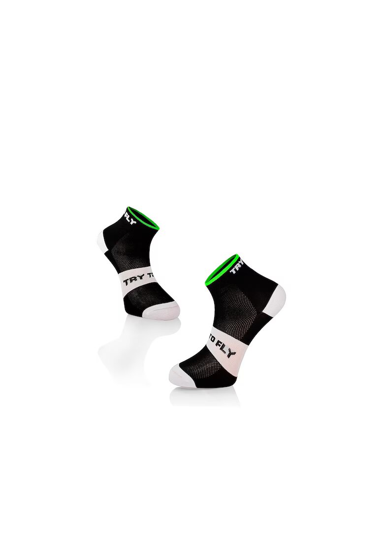 Try To Fly Sosete scurte pentru ciclism - CYCLING ANKLE SOCKS Meryl® Skinlife Black-White