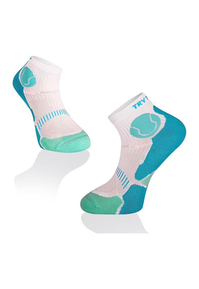 Try To Fly Sosete scurte pentru tenis - Fusion White Turquoise