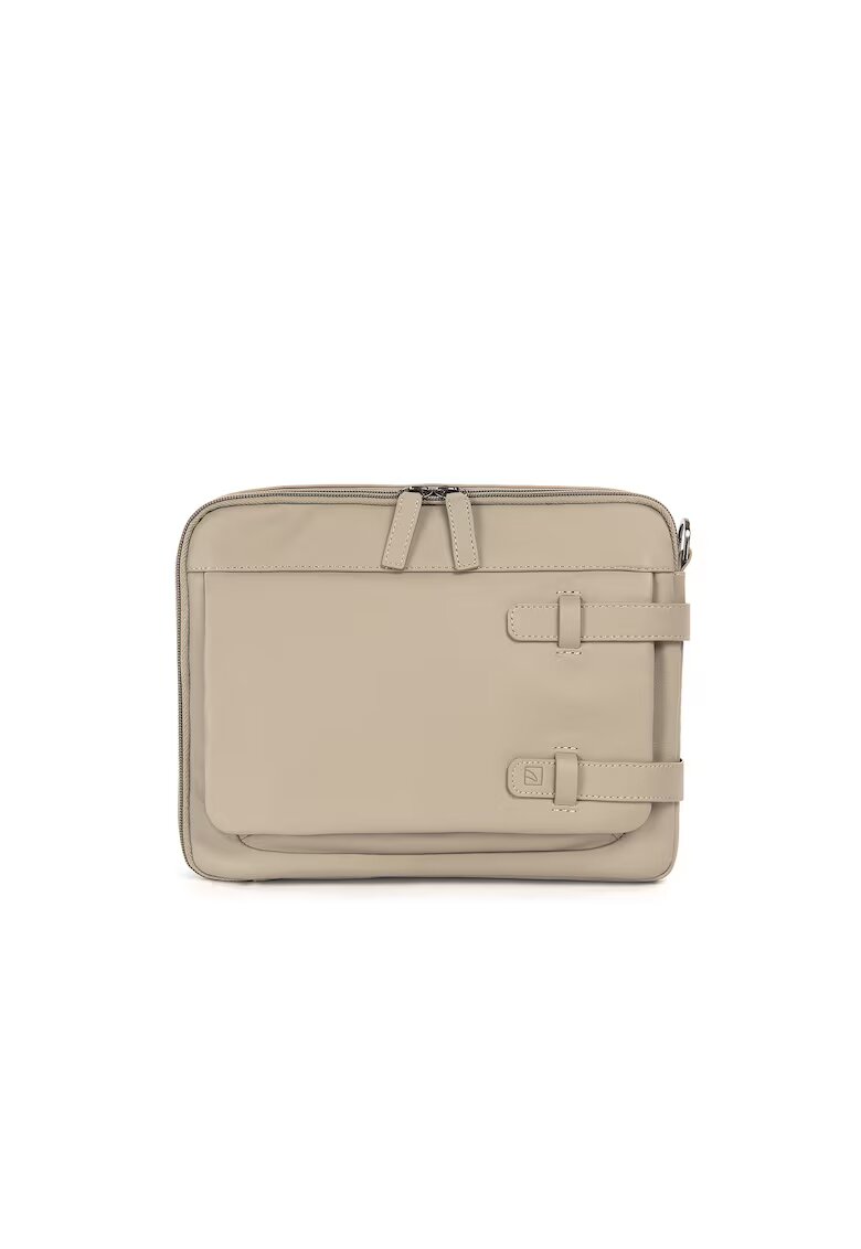 Tucano Geanta unisex de piele - pentru laptop - Gri deschis