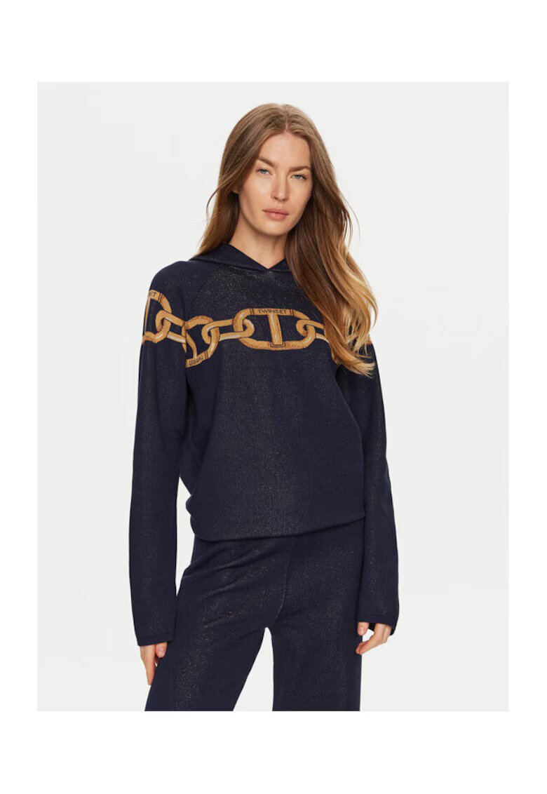 TWINSET Pulover dama bleumarin - moale