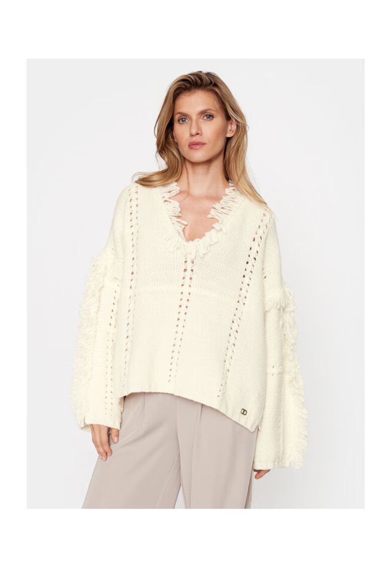 TWINSET Pulover de dama ecru -