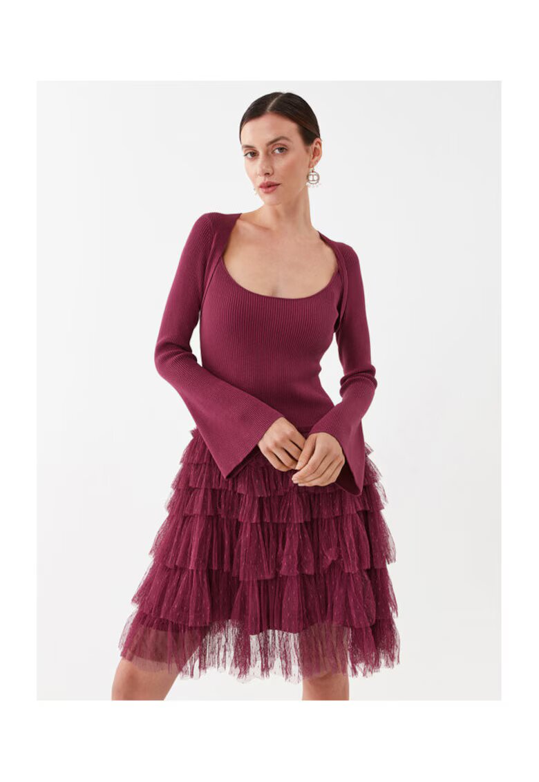 TWINSET Rochie de cocktail - bordo - fabrica de calitate -
