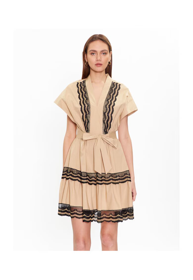 TWINSET Rochie de vara bej - dungi negre
