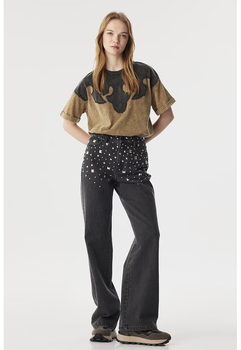 TWIST Blugi uni cu paiete - Negru stins