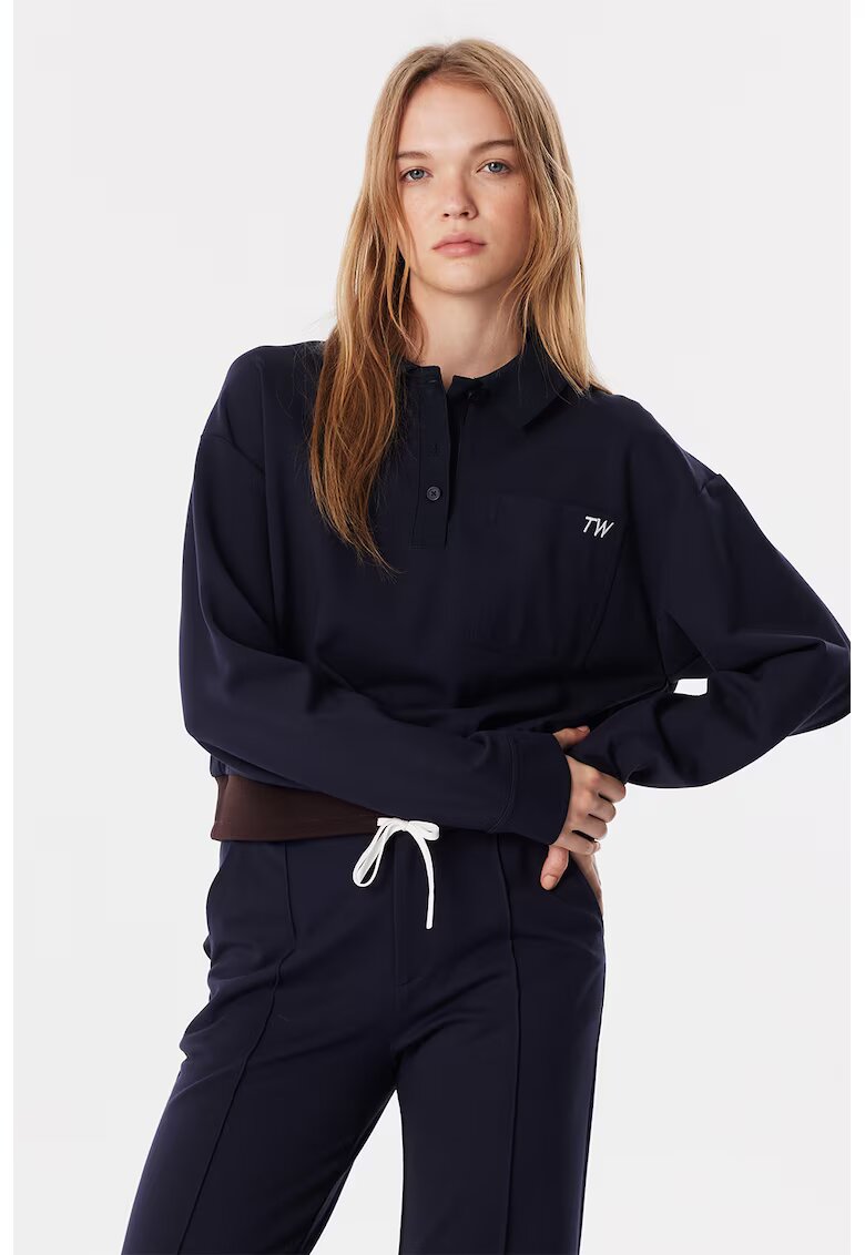 TWIST Bluza polo cu terminatie ajustabila - Bleumarin