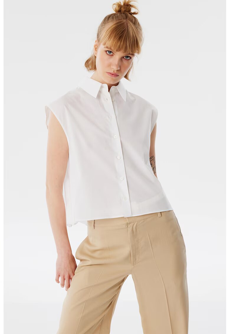 TWIST Camasa crop cu maneci scurte - Alb optic