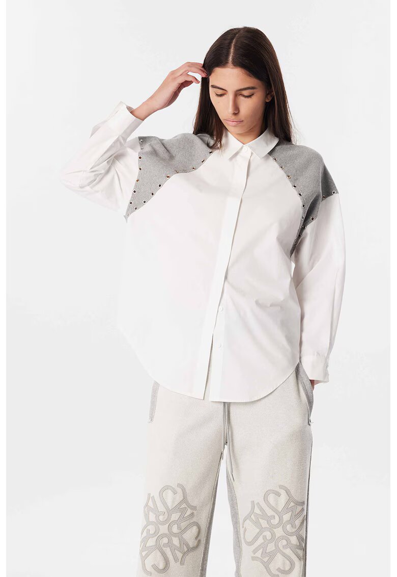 TWIST Camasa lejera cu guler clasic - Alb/Gri melange