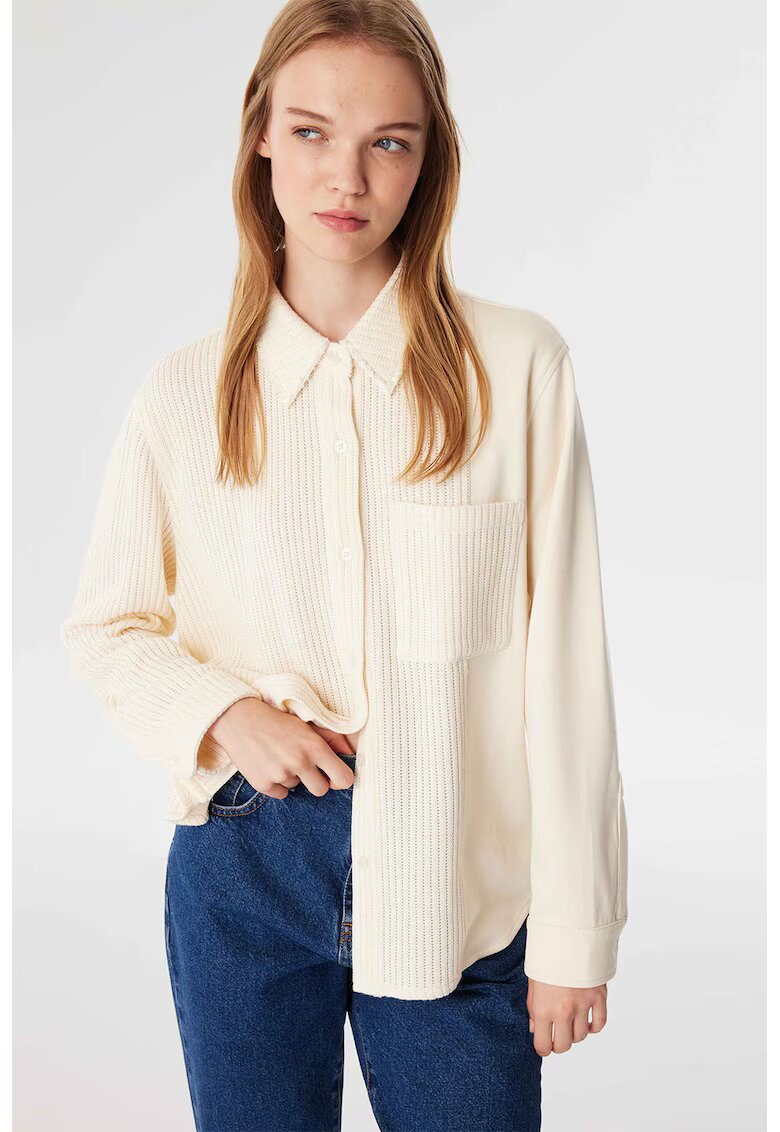 TWIST Camasa lejera cu model uni - Alb fildes