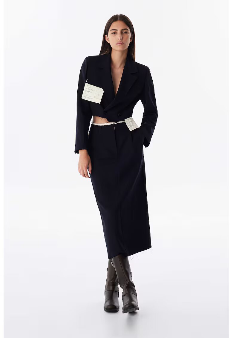 TWIST Fusta midi cu fermoar - Negru