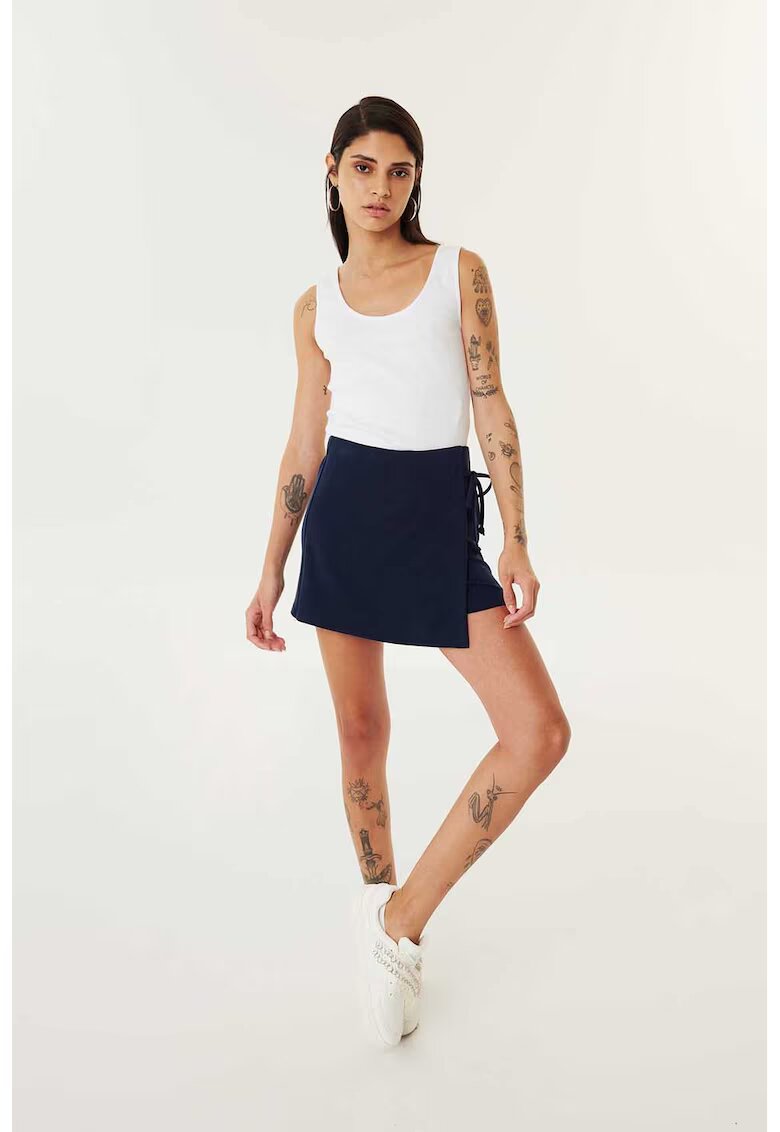 TWIST Fusta-pantalon uni cu talie inalta - Bleumarin