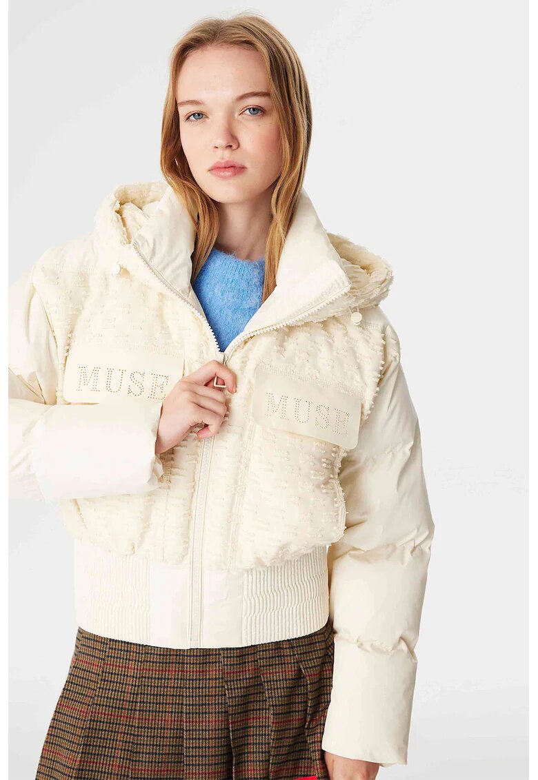 TWIST Geaca cu buzunare cu clapa - Alb murdar