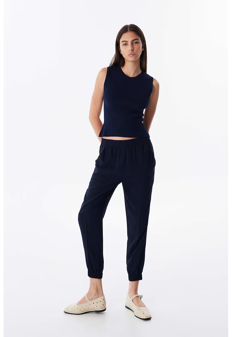 TWIST Pantaloni conici cu talie medie - Bleumarin