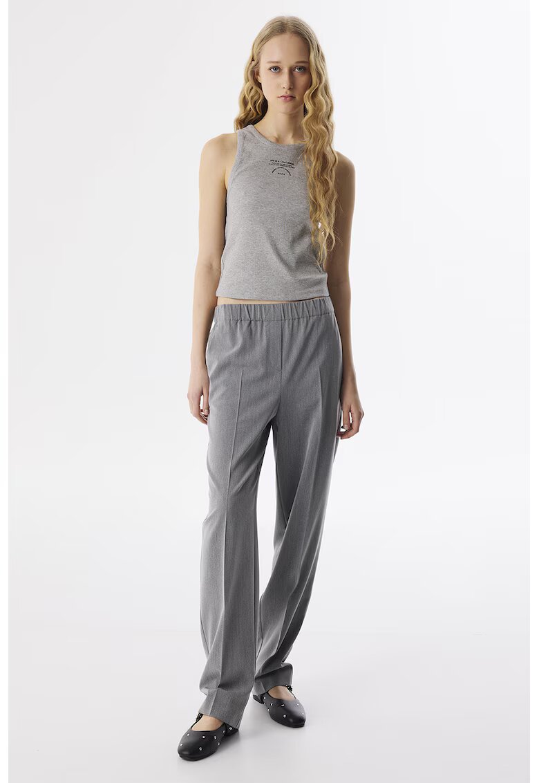 TWIST Pantaloni cu croiala conica si talie elastica - Gri