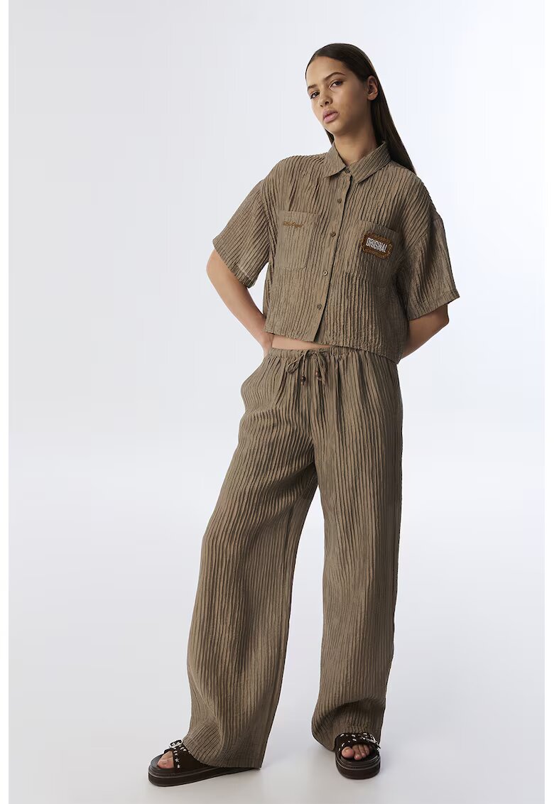 TWIST Pantaloni din amestec de lyocell cu croiala ampla - Maro taupe deschis