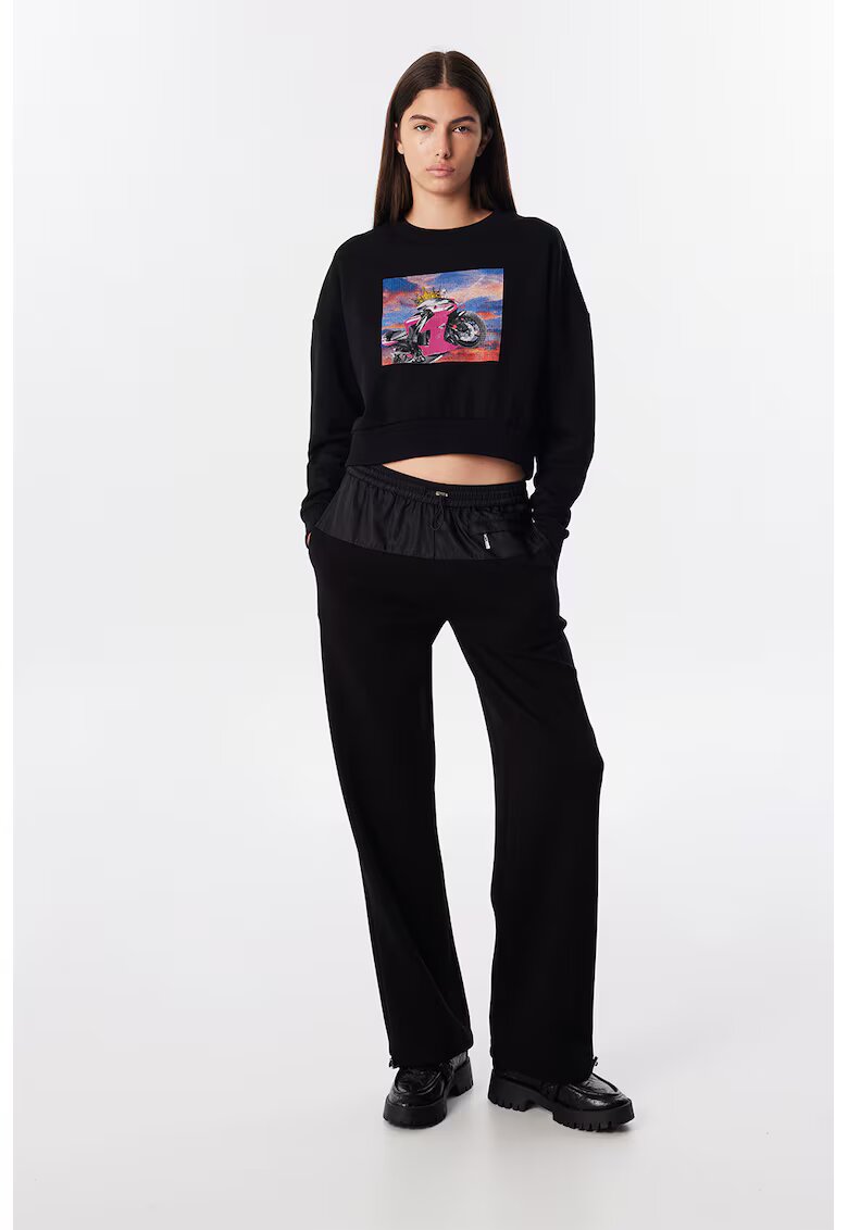 TWIST Pantaloni jogger cu segmente contrastante - Negru