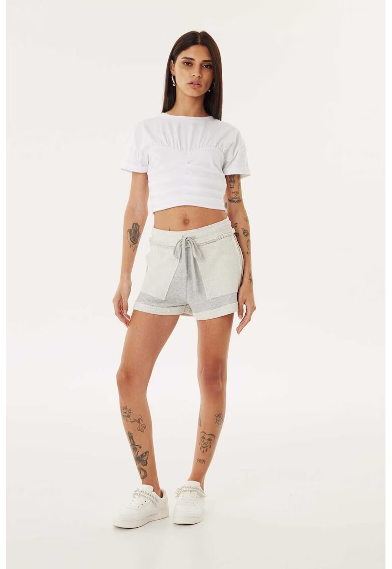 TWIST Pantaloni scurti cu snur si buzunare laterale - Gri deschis melange/Grej