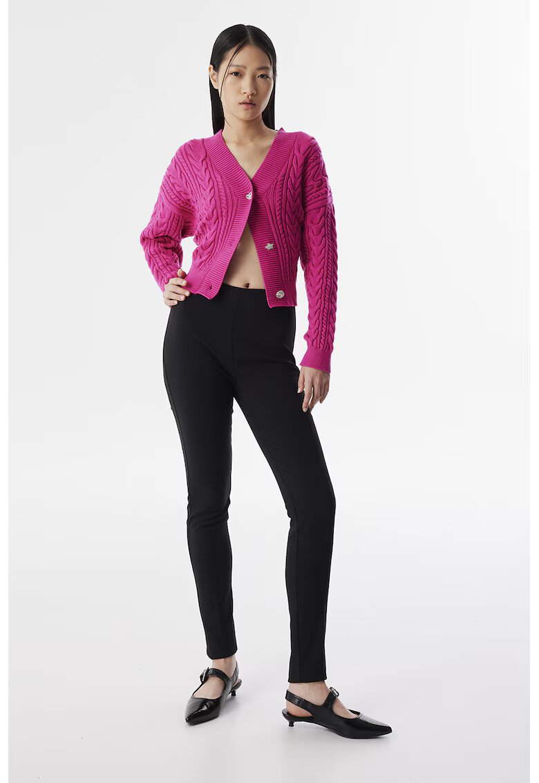 TWIST Pantaloni skinny cu talie inalta - Negru