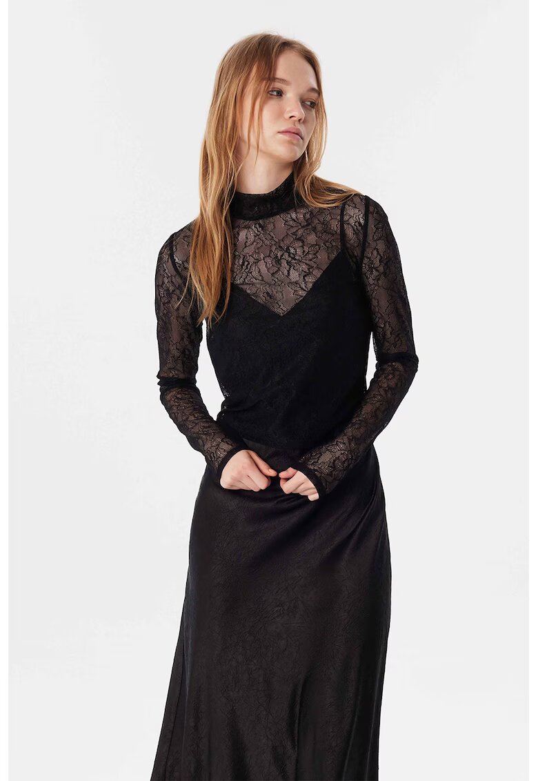 TWIST Rochie midi cambrata - Negru