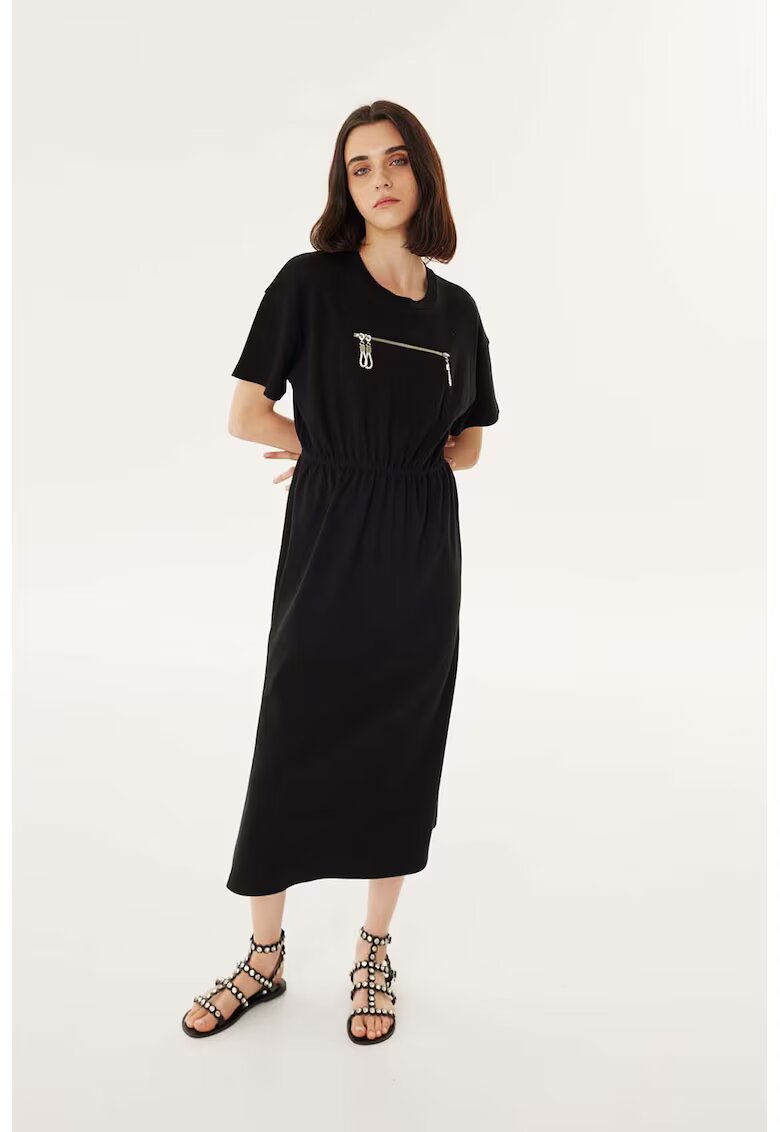 TWIST Rochie midi cu talie elastica - Negru