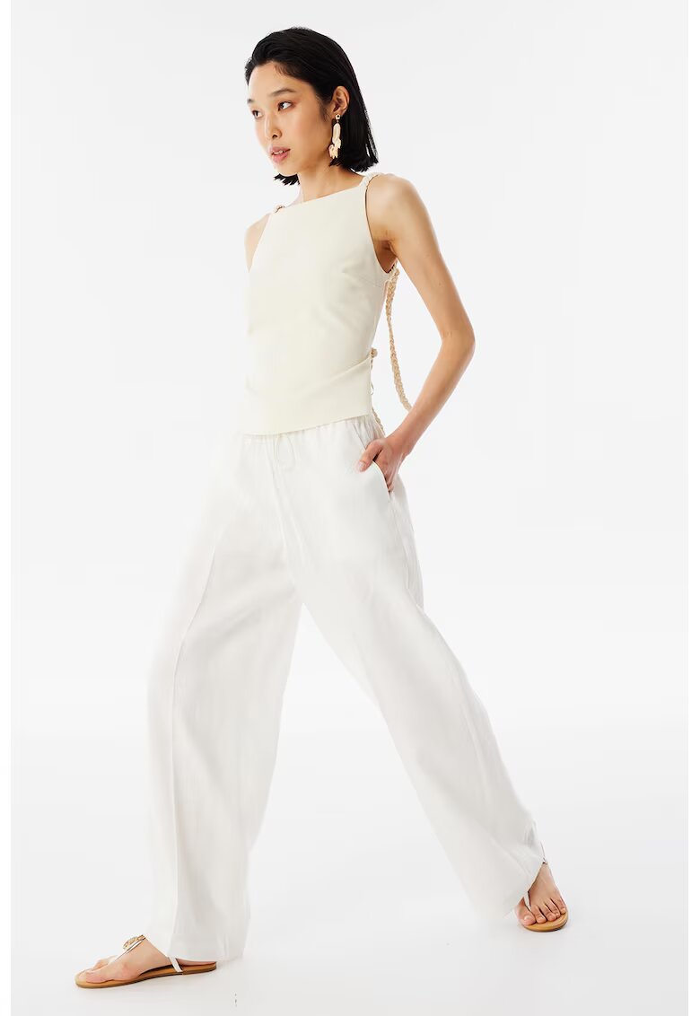TWIST Top cu model uni si decolteu patrat - Bej deschis