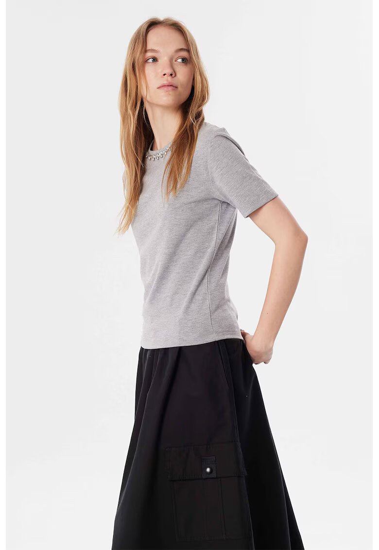 TWIST Tricou cu aplicati de strasuri - Gri deschis melange