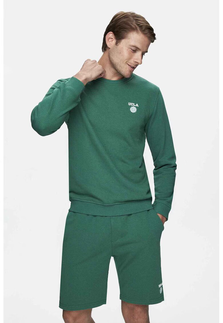 UCLA Bluza de trening cu decolteu la baza gatului - VALLEY - Verde