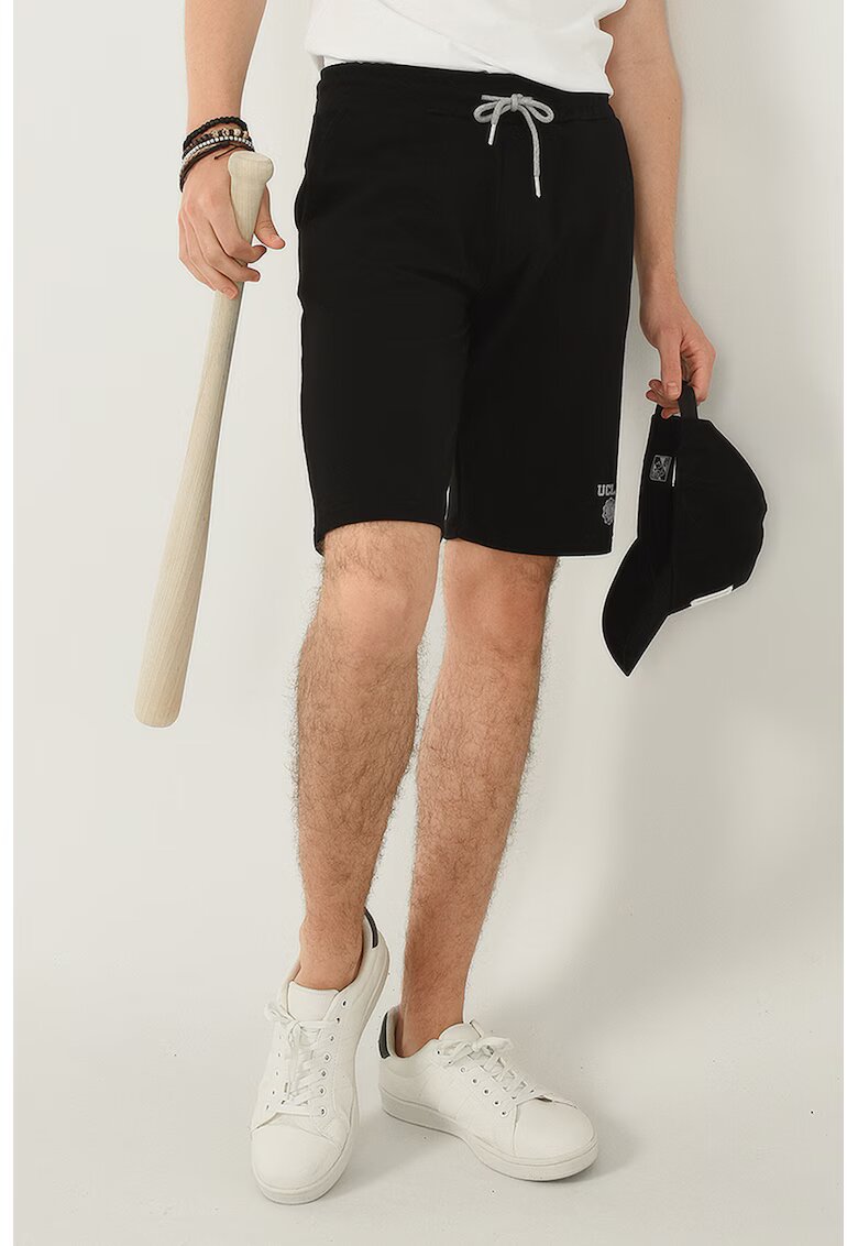 UCLA Pantaloni de trening scurti cu buzunare laterale Fowler - Negru