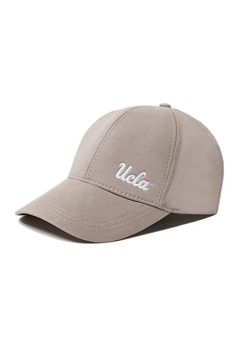 UCLA Sapca baseball unisex cu inchidere velcro Jenner - Maro taupe/Alb optic